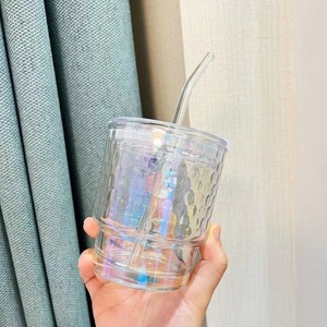 Vaso <span class=keywords><strong>de</strong></span> Agua <span class=keywords><strong>de</strong></span> Vidrio <span class=keywords><strong>de</strong></span> Gran Capacidad con Pajita para Estudiantes y Hogar, Elegante Vaso <span class=keywords><strong>de</strong></span> Vidrio para Bebidas - Product Image 6