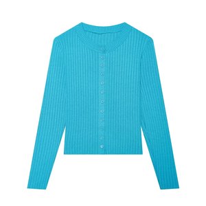 Cárdigan de punto retro para mujer, elegante, de manga larga, con cuello redondo y botonadura sencilla, estilo casual, nueva moda 2026 - Product Image 2