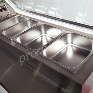 Bar à salades commercial à refroidissement direct de 1 m, réfrigérateur de préparation en acier inoxydable, approvisionnement en gros OEM pour les projets de magasins de <span class=keywords><strong>bubble</strong></span> <span class=keywords><strong>tea</strong></span> et d'aliments légers - Product Image 5