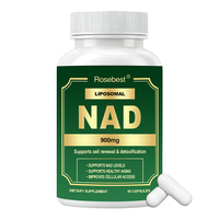 Capsules de supplément NAD Resvératrol 500mg à marque privée OEM avec Quercétine Phytosome pour soutenir les niveaux de NAD et favoriser un vieillissement sain