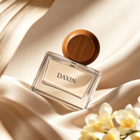 Flacons de parfum élégants en verre personnalisés avec logo imprimé, vides, 30ml, 50ml, 100ml, rechargeables, avec bouchon en bois et col serti