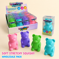 Jouet Squishy Ours Croustillant, Forme d'Animal Mignon, Visages Amusants, Jouets Anti-Stress à Presser, Cadeau, Lot de 12 Pièces en Boîte de Présentation