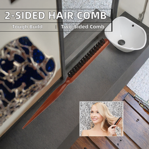 Peigne de barbier double face de qualité salon Peigne commun avec manche en bois pour hommes et femmes Coiffure <span class=keywords><strong>à</strong></span> la maison - Product Image 4