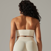 Fitness dames filles course Gym Yoga soutien-gorge hauts Logo personnalisé vêtements de sport rembourrage sport Yoga bleu Jogging Gym soutien-gorge