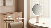Miroir de maquillage intelligent avec analyseur de peau AI, écran tactile 8 pouces, éclairage LED annulaire, détecteur de soins de la peau pour salon de beauté