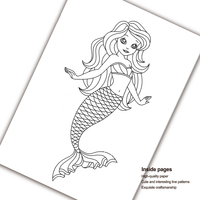 Livre de coloriage sirène pour enfants, illustrations d'animaux marins, papier de haute qualité pour crayons et marqueurs, cadeau créatif pour les 4-10 ans