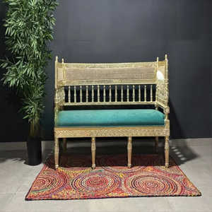 Sofá de boda de alta calidad para novia y novio Venta caliente Asiento de trono de estilo real Diseño duradero y elegante para el matrimonio - Product Image 5