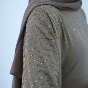 2025 Исламская одежда EID Luxury Kaftan Abaya Dubai со стразами атласная бабочка абайя летучая мышь скромное женское мусульманское платье - Product Image 5