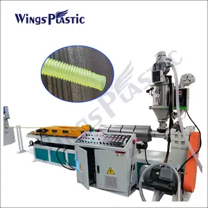 PE PP PVC Medical Breathing Pipe Hose Tube Extrusion Production Line Single Wall Corrugated Pipe Machine With Visual Cutting