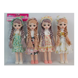 Poupées de mode 3D en PVC de 30 cm avec des yeux réalistes, des robes de styles variés et des accessoires pour cheveux, des bandeaux, des jouets en peluche de dessins animés - Product Image 1