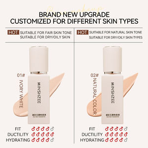 MINSHZEE Cobertura completa Impermeable Seco Piel grasa <span class=keywords><strong>Corrector</strong></span> de larga duración Ligero Base de maquillaje de larga duración Base líquida - Product Image 6