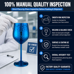 Calice da Vino in Acciaio Inossidabile Martellato, 100% Controllo Qualità Manuale, Servizio Completo Direttamente dalla Fabbrica - Product Image 3