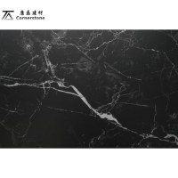 Azulejos clásicos de piedra sinterizada negra brillante para encimera de cocina, tocador de baño, escalera de comedor, gran superficie pulida