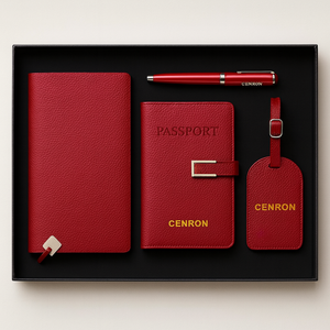 Ensemble de luxe personnalisé : Carnet de voyage, stylo, porte-passeport en cuir véritable, étiquette de bagage en aluminium – Idéal pour la remise de diplôme, le Nouvel An chinois et les occasions familiales - Product Image 6