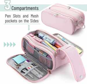 Étui à crayons en toile, trousses à crayons mignonnes, sacs à crayons, grande trousse à crayons, trousse à crayons de grande taille - Product Image 6