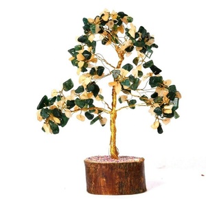 Arbre de vie en cristal, Jade vert et jaune, Aventurine spirituel, Reiki, guérison, arbre Feng Shui, cadeau de décoration artistique - Product Image 1