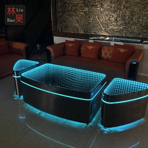 الحديثة وعاء من الستانليس ستيل الأسود KTV بار صالة النادي الليلي الجدول متوهجة إنفينيتي مرآة أعلى الجدول - Product Image 5