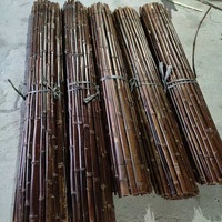Listones de Bambú Hechos a Mano para Exteriores, Tiras de Bambú Carbonizado, Listones de Bambú para Cercas, Listones de Bambú para Setos