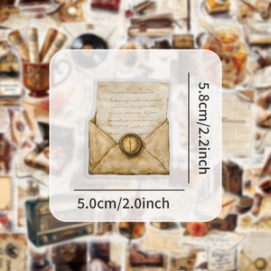 52 Pezzi/Sacchetto Adesivi Decorativi Trasparenti con Lettere Vintage Cartoon, Adesivi Personalizzati in PET per Diari, Scrapbook e Lettere Fai-da-Te - Product Image 2