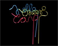 Pailles jetables en plastique PET imprimées avec logo avec accessoires de barre de lettres pour cocktails camping boire et offrir des cadeaux