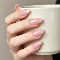 Faux Ongles Réutilisables de Luxe Faits Main en ABS, Style Français Tendance, Forme Amande, Couverture Complète, 12 Pièces