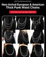 Nouvelle Chaîne de Pantalon Polyvalente en Alliage, Style Urbain Épuré, Sensation Haut de Gamme, Chaîne de Taille, Porte-clés à Perles, Accessoires