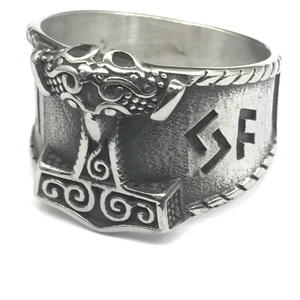 Anillos <span class=keywords><strong>de</strong></span> acero inoxidable para hombres <span class=keywords><strong>de</strong></span> moda Martillo <span class=keywords><strong>de</strong></span> Thor vikingo nórdico único Moda <span class=keywords><strong>de</strong></span> runa <span class=keywords><strong>de</strong></span> <span class=keywords><strong>la</strong></span> <span class=keywords><strong>suerte</strong></span> para uso diario Ocasiones temáticas <span class=keywords><strong>vikingas</strong></span> - Product Image 2