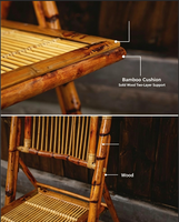 Chaise pliante moderne en bambou portable pour extérieur, villa, jardin, repas, événement de mariage par Design