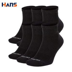 Hans Sports <b>Socks</b> <b>Black</b> Cotton Knitted Breathable Ankle Length for Yoga Workout - Product Image 1