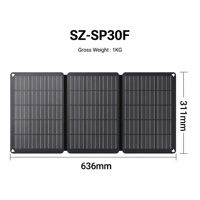 Panneau solaire pliable 30W, efficacité 23%, noir, portable, entrepôt Europe