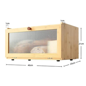 Caja de pan de bambú de gran capacidad con ventana para almacenamiento en la encimera de la cocina - Product Image 5