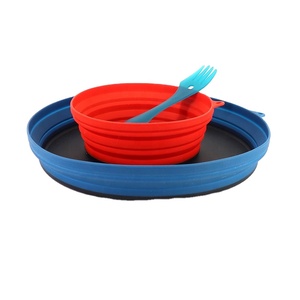 Échantillon Gratuit : Ensemble de Vaisselle de Camping Léger et Compact en Silicone Pliable (Assiette, Bol et Cuillère-fourchette) - Product Image 1