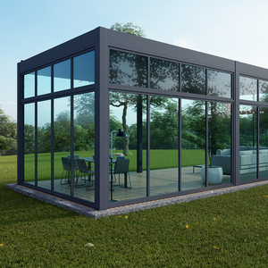 Soportes de esquina de aluminio Puerta corrediza de vidrio externa Pérgola <span class=keywords><strong>Barata</strong></span> retráctil exterior para uso en exteriores - Product Image 1