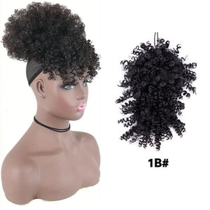 Twist Curly Bangs estilos de cabello <span class=keywords><strong>natural</strong></span> Afro Puff con flequillo a prueba de rizado Wear Bangs para mujeres negras - Product Image 1
