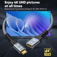 Câble adaptateur convertisseur Xput Mini-HDMI Mini HDMI Type C mâle vers HDMI Type A femelle pour TV, en nylon tressé, 4K 60Hz