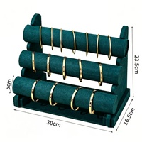 Présentoir à roulettes 3 niveaux en velours pour bracelets et colliers, diamètre 5 cm, approvisionnement direct usine, best-seller