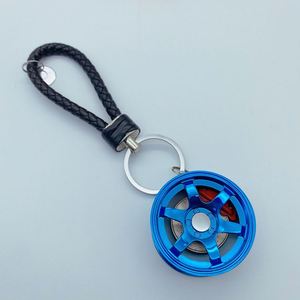 Wholesale Car Wheel Hub Shape Custom Metal Big Rim Keychain Accessories 3D Hub Metal Keyring - Product Image 6
