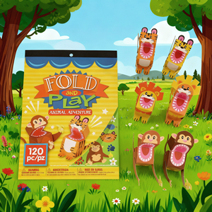 Set de Origami Educativo de Animales para Niños (120 Piezas) - Kit de Manualidades de Modelos 3D de Papel para Plegar y Jugar, Ideal para Regalos y Recuerdos de Fiesta - Product Image 1