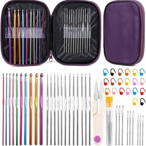 Kit de Tejido para Principiantes 2025, Kit de Ganchillo DIY, Juego de <span class=keywords><strong>Agujas</strong></span> de Ganchillo de Lana, 110 Piezas, Juego de Herramientas de Costura y Ganchillo para Manualidades - Product Image 2