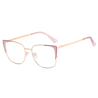 MS 82111, gafas de ojo de gato de diseñador para mujer, a la moda Metal ópticas de montura de gafas, características de miopía de luz antiazul personalizables