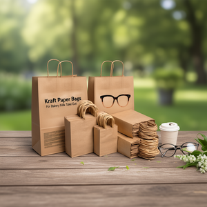 Bolsas de papel kraft, bolsas de regalo, empaques para gafas, panadería, leche, té, comida para llevar - Product Image 3