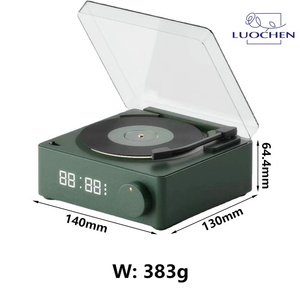 New Retro Vinyl Record Style <b>Wireless</b> Speaker Multi Function LED Digital <b>Alarm</b> Clock TF AUX Desktop Mini Audio Sound Box - Product Image 5