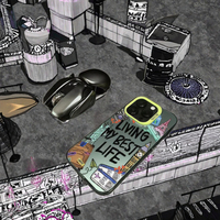 Conception de dessin animé à la mode pour étui iPhone pour 14 15 17 PRO MAX comprenant une poignée de téléphone Protection contre les chocs citation de voyage sac OPP