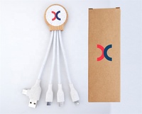 Câble de chargement USB avec logo LED, en bambou, mini 3 en 1, pour moto, cadeau, vente en gros, 2022
