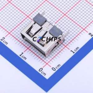 U-A-24DD-W-10 USB Connector Through hole Component (THT) Connector Type-A USB 2.0 Female Through Hole - Product Image 1