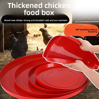 Plateau d'alimentation automatique en plastique de forme ronde pour poussins et poulets de chair, rouge, en promotion