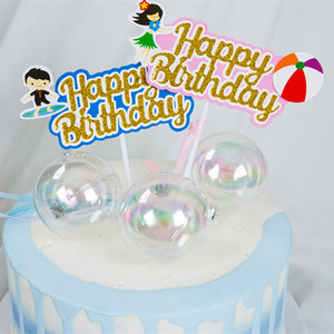 Colorful Transparent Plastic Balls Cake Decorations Round Reusable Birthday Party Dessert Table Decorative Supplies - Product Image 2