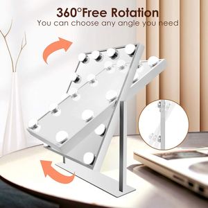Modern Metal Frame Touch Sensor Switch <b>Tabletop</b> Cosmetic <b>Mirror</b> with HD Glass LED Bulbs Custom Style Design - Product Image 5