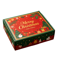 Boîtes d'expédition en carton ondulé personnalisées pour Noël, imprimées en couleur, boîtes cadeaux pliables pour envoi postal