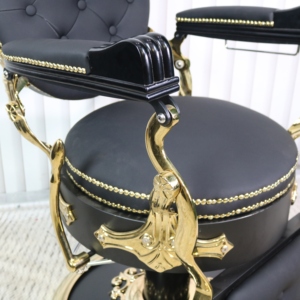 Fauteuil de barbier classique en cuir, équipement de coiffure durable, fauteuil de salon confortable - Product Image 3